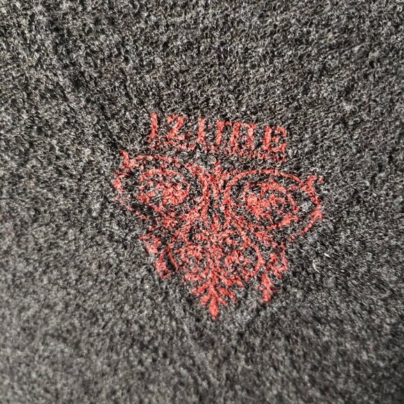 Grey Fuzzy Sleeveless High Neck Asymmetrical IZM Dress w Side Slit - Picture 6 of 12